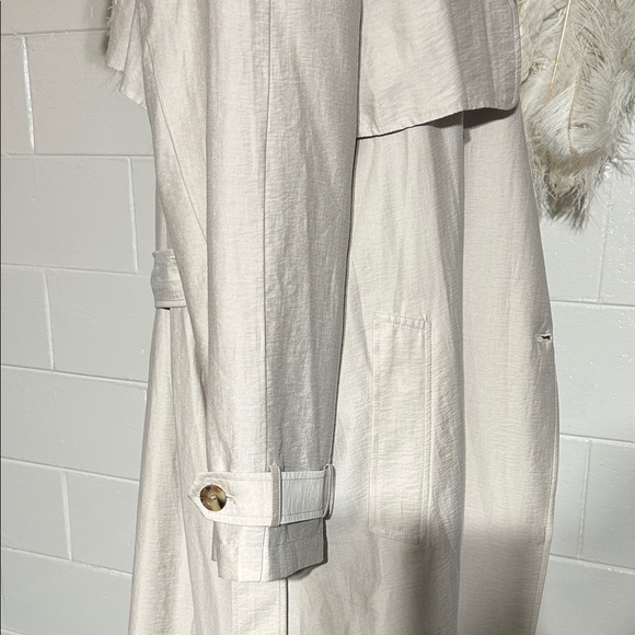 Chico's Light Beige Double-Breasted Trench Coat - Picture 10 of 14